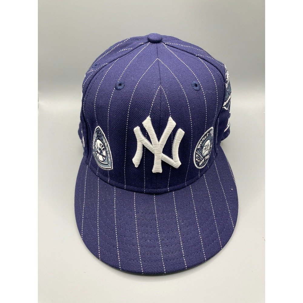 New York Yankees Hat 7 1/2 New Era Fitted Pinstripe 1923-1950 World Series Patch